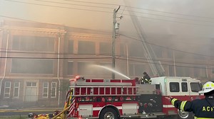 🚨 AVOID AREA 🚨 Fire crews are battling a fire at the old New Jersey Avenue School (New Jersey and Arctic Avenues) which is set for demolition. The call came in at approx. 6:05 tonight. The building was unoccupied at the time.We’ll share additional information as it becomes available. | City of Atlantic City - Government