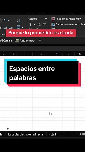 ¿Cómo poner espacios en Excel? #excelpro #microsoftexcel #exceltricks #microsoftexceltips #exceltutorial