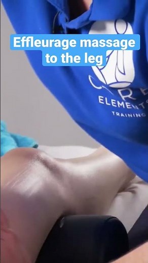 Effleurage massage to the leg