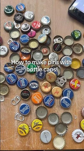 how to make pins with bottle caps #art #pins #tutorial #recycle