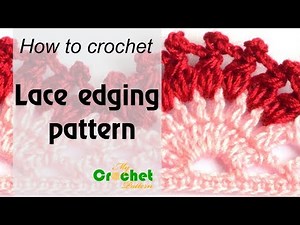 Red lace crochet edging pattern with stitch scheme | Mycrochetpattern