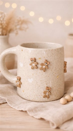 Anaïs | Atelier céramique cocooning on Instagram: "Voici donc l'histoire tout douce de cette tasse Nounouss... 🧸 Si ces petits Nounours vous rappellent, à vous aussi, de tendres souvenirs d'enfance 🏹 Rendez-vous par ici : www.la-fabrique-danais.com Et pour les gourmands, recette du Mugcake 🤎 Mettre dans un Mug 20gr de beurre avec 40gr de chocolat noir. Chauffer au micro-ondes 2x30 secondes. Ajouter 1 œuf et 20gr de sucre. Bien touiller. Ajouter 20gr de farine. Cuire 40 secondes au micro-ondes