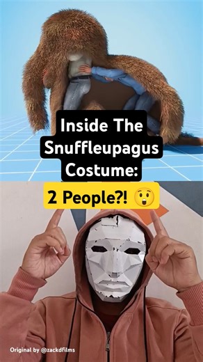 Inside The Snuffleupagus Costume: 2 People?! 😲 #shorts #didyouknow #shockingfacts