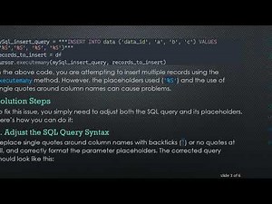 Rectifying the mysql-connector Error When Adding Multiple Records to a MySQL Database