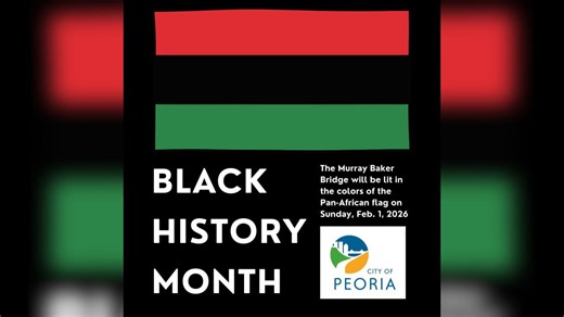 Peoria celebrates Black History Month with bridge lighting