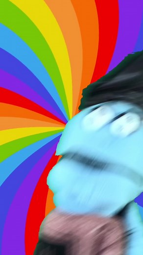 Colorful Puppet Performance with Rainbow Background