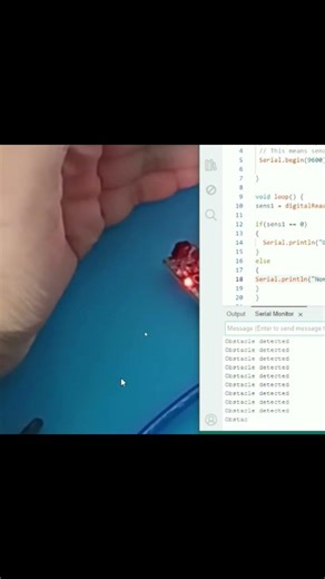 Obstacle detection using Arduino UNO. #electronics #diy #project #coding #circuit #sensor #viral