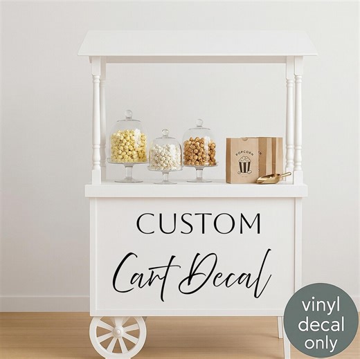 Custom Popcorn Cart Vinyl Decal, Personalized Sign Sticker for Popcorn Stand, Event Cart Lettering W112 - Etsy