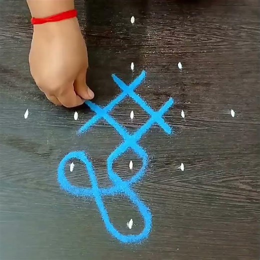 easy 1 minute kambi Kolangal #kambikolams #simplemelikalamugguluwithdots #5dotssmallsikkukolam