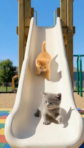 CUTE KITTENS Sliding Down a White Slide ... but WAIT ?? 🐱✨ | Cutest Cats TODAY