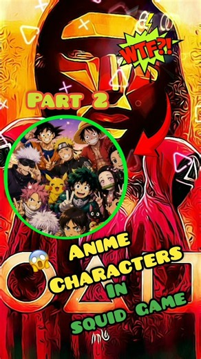 Anime characters in squid game (part 2) 🤯🔥! #shorts