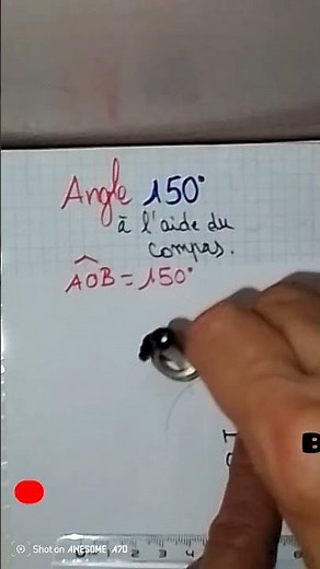 construire l'Angle 150°: utiliser le Compas#vidéoshort #mathstricks
