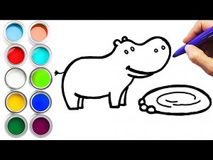 How to Draw a Cute Hippo - Easy Step by Step Tutorial for Kids