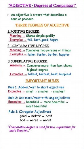 Master Adjectives: The 3 Degrees of Comparison [Easy Rules]