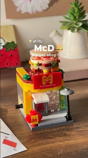 mini McD burger shop Lego diy set 🍔 #legosets #mcdonalds #miniature #diy #foryou #hobby #fyp