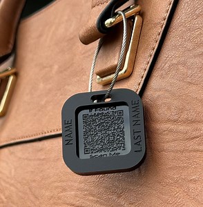 Custom Luggage Tag | QR Code | 6mm in Matte Black | Personalized Luggage Tags | Christmas Gift - Etsy