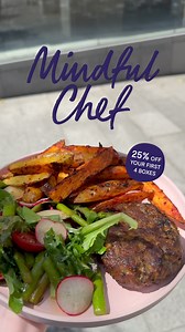 Get 25% off your first 4 boxes! Packed with fresh, premium ingredients 💜 The best proteins: 100% British chicken and beef, sustainably caught and responsibly farmed fish - all in generous portion sizes. 💜 No refined carbs: No energy slumps or cheap fillers - we've swapped out refined carbs for wholegrains, legumes and pulses. 💜 No gluten ingredients: Every recipe and product in our range contains no gluten so everyone can enjoy Mindful Chef meals. Order now and get 25% off your first 4 boxes!