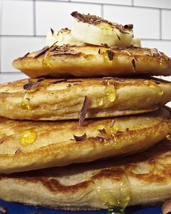 1.5K views · 28 reactions | Made with our Protein Pancake Mix, peanut butter, and banana, crushing your goals has never tasted so good!  Full recipe: bit.ly/3vyJLPA | Krusteaz | Facebook