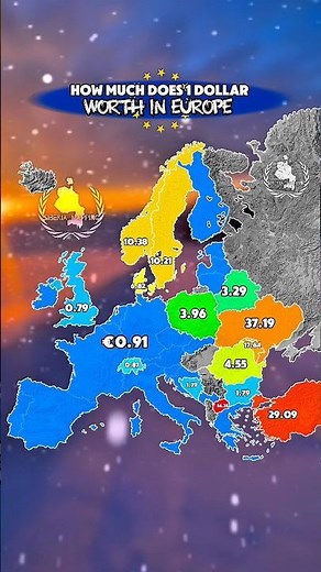 how much does 1 dollar worth in europe #map #europe #mapping #history #mapper #shorts #edit #video