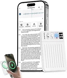 AI Voice Recorder, No Fees ChatGPT Transcribe & Summarize, App/Web Sync, 30 Smart Templates, Voice Activated Recorder with 107 Languages & 60H Recording, for Lectures, Meetings, Calls, and More