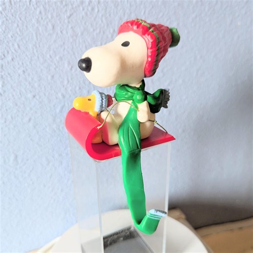 Vintage Xmas 1978 Hallmark Snoopy Stocking Hanger Woodstock on Sled - Etsy