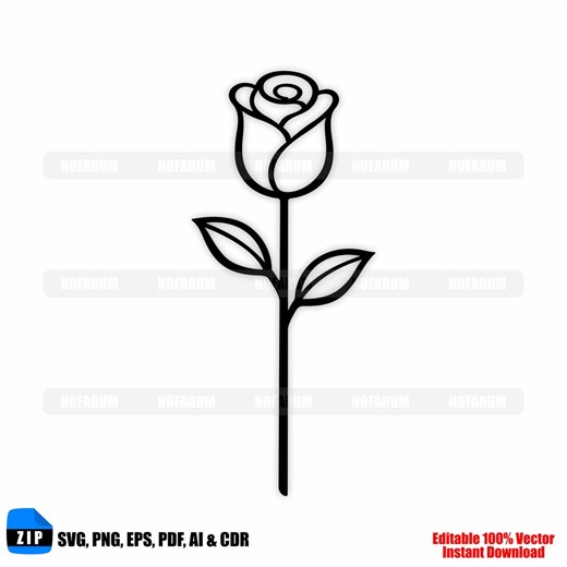 Rose Flower SVG, Minimalist Rose Line Art (digital Download) - Etsy UK