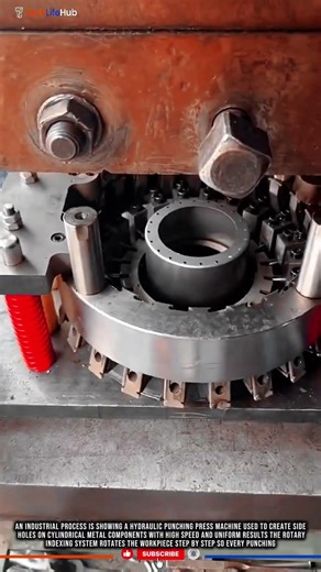 Innovation Hydraulic Punching Machine for Side Hole Forming with Rotary Precision Pressing #tech