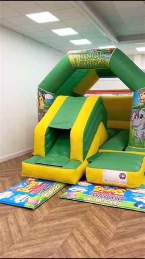 London Bouncy Castles, Softplay & Light Up Numbers 🌈❤️ on Instagram: "Equipment:Bouncy castle with front slide & matching inflatable ball pool 💚💛 Theme:Jungle 🦓 🦒 🦁 Location:Jean stokes community hall Islington Thank you for using N1inflatablefun 💚💛🌈💫"