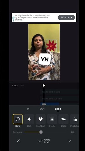 Vn app me loop me stickers ko kaise set kre ?