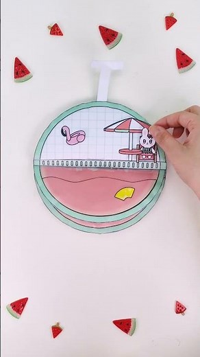 수박 안에 수영장이?! 귀여움 가득 수박하우스🍉#무료도안