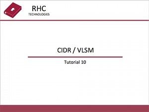 CIDR / VLSM - Tutorial 10