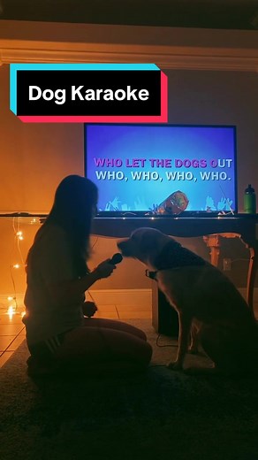 Who knew she could sing?! #wholetthedogsout #dogs #wow #karaoke