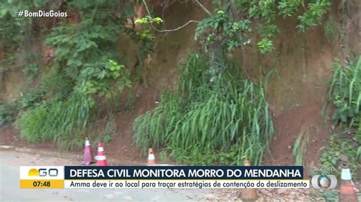 Defesa Civil monitora morro do Mendanha após fortes chuvas, em Goiânia