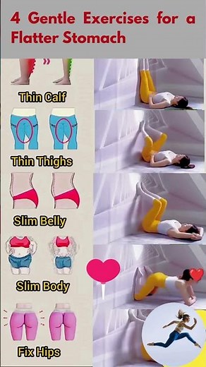 4 Gentle Exercises for a Flatter Stomach & Better Digestion #Bloating #Digestion #Shorts