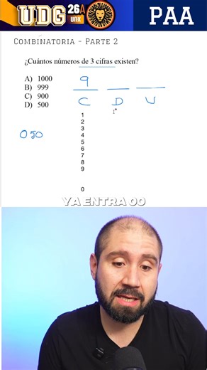 539K views · 14K reactions | ¿Cuántos números de 3 cifras existen?  PAA; Clase 10 - 4 #ejercicio #mate #profeluis #unx #examen #uni #admision | Profe Luis Conchas | Facebook