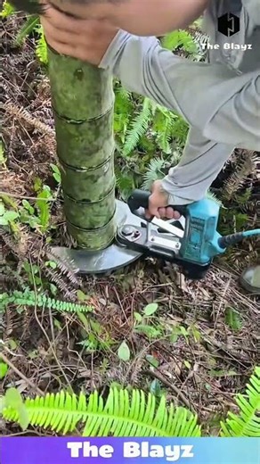 Human vs Machine? This Bamboo Cutter Wins in SECONDS! ⚙️🎋 #viral #skills