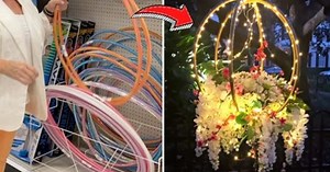 Hanging Hula Hoops Planter DIY