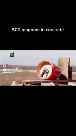 Explosive Impact of a 500 Magnum on Concrete