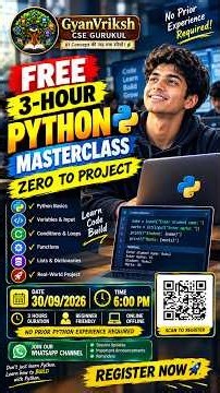 FREE Python Masterclass🚀From Beginner to Real Project in 3 Hours #PythonForBeginners#FreeMasterclass