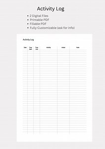 Activity Log – Daily Activity Tracker (printable & Fillable PDF) - Etsy