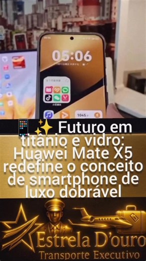 📱✨ Inovação que se dobra ao futuro: Huawei Mate X5 redefine o luxo tecnológico Siga @estreladourotransfer ✨ O vídeo apresenta o sofisticado Huawei Mate X5, lançado no final de 2023 pela gigante chinesa . Um dobrável premium que combina engenharia avançada, design ultrafino e acabamento de alto padrão. 📖 A linha Mate X representa a evolução da Huawei no segmento de smartphones dobráveis, consolidando-se como referência em inovação após anos de pesquisa em telas flexíveis e dobradiças de precisã