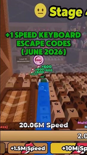 NEW +1 SPEED KEYBOARD ESCAPE CODES ⌨️🔥 FREE REWARDS (JUNE 2026) #shorts