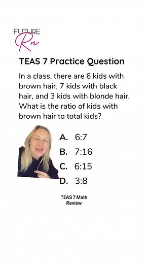 TEAS 7 Math Ratios! Do you know how to calculate this one? #teas7 #teasexam #teastest #atiteas #prenursing #prenursingstudent #futurenurse #futurenursesoftiktok #atiteas7