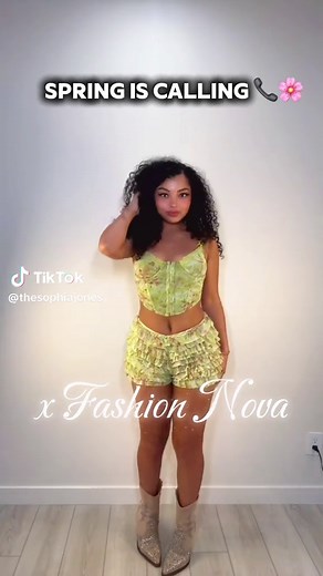Spring outfits are calling 📞🌸✨ @Fashion Nova #novapartner #fashionnova Outfit Deets : 1. Eva Mesh Bloomer Short Set 2. Avery Embellished 3 Piece Pant Set 3. Sweet Princess Mesh Micro Mini Dress 4. Breaking Hearts Satin Mini Dress