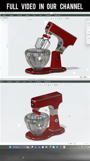 Rotating Bowl Mixer 🤯 Design in Creo Parametric 7.0 #shorts #trending
