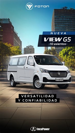 🚐 ¡Llega la nueva #FOTON View G5! 🚐 La minivan perfecta para tu negocio de transporte, con 10 asientos y 1.998 cc de cilindrada, diseñada para ofrecerte potencia, seguridad y comodidad. Infórmate en: 👉https://foton.pe/minibuses/view-g5/ #FOTONPerú #IncaPower #ViewG5 #Minivan | Foton Perú
