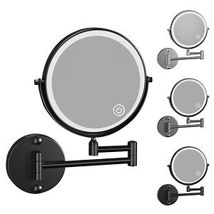 [Hot Item] Wall Mounted Extendable Double Sided Swivel Hardwired Corded Magnifier Makeup Vanity Mirror with Lights