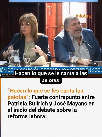 “Hacen lo que se les canta las pelotas”: fuerte contrapunto entre Patricia Bullrich y José Mayans en el inicio del debate sobre la reforma laboral #bullrich #mayans #senado #reformalaboral #infobae