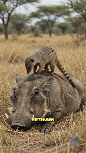 Why Is This Mongoose Climbing on a Warthog? #wildlife #nature #animals
