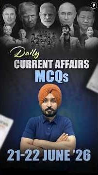 Daily Current Affairs MCQ | Current Affairs Today I 21-22 June 2026 #parchamclasses